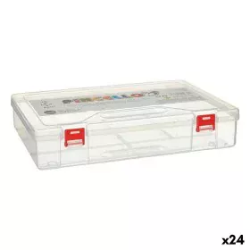 Caja Multiusos Rojo Transparente Plástico 29,5 x 6 x 20,5 cm (24 Unidades) de Pincello, Cajas y arcones de almacenaje - Ref: ...