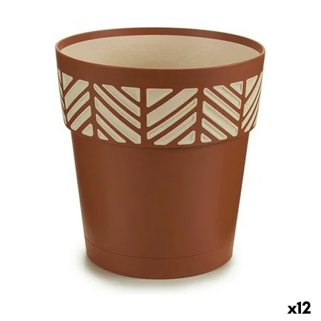 Pot auto-arrosant Stefanplast Orfeo Terre cuite Plastique 19 x 19 x 19 cm (12 Unités) de Stefanplast, Pots de fleurs - Réf : ...