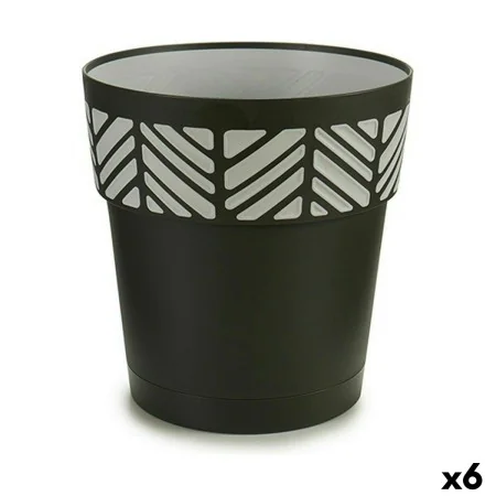 Vaso Autoirrigável Stefanplast Orfeo Antracite Plástico 25 x 25 x 25 cm (6 Unidades) de Stefanplast, Vasos para flores - Ref:...