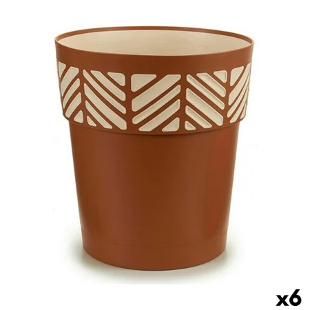 Self-watering flowerpot Stefanplast Orfeo Terracotta Plastic 29 x 29 x 29 cm (6 Units) by Stefanplast, Flower Pots - Ref: S36...