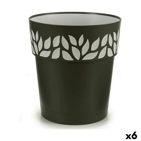 Self-watering flowerpot Stefanplast Cloe Anthracite Plastic 29 x 29 x 29 cm (6 Units) by Stefanplast, Flower Pots - Ref: S362...