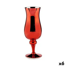 Portavelas Cristal Rojo 13,5 x 35 x 13,5 cm (6 Unidades) de Gift Decor, Candelabros y portavelas - Ref: S3624043, Precio: 36,...