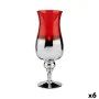 Bougeoir Verre Rouge Argenté 13 x 35 x 13 cm (6 Unités) de Gift Decor, Bougeoirs et chandeliers - Réf : S3624046, Prix : 36,0...