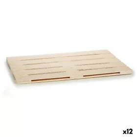 Snack tray Brown Wood 40 x 2 x 60 cm (12 Units) by Gift Decor, Plates and dishes - Ref: S3624086, Price: 70,46 €, Discount: %