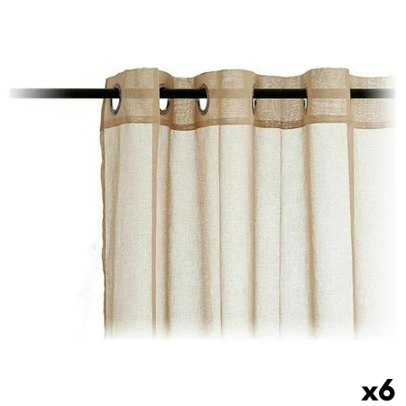 Curtains 140 x 260 cm Beige (6 Units) by Gift Decor, Curtains - Ref: S3624139, Price: 36,00 €, Discount: %