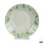 Deep Plate White Green Ø 20,6 cm Sheets Porcelain (10Units) by BigBuy Home, Plates and dishes - Ref: S3624283, Price: 18,51 €...