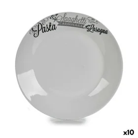 Flat plate Ø 24,4 cm Black White Porcelain Paste (10Units) by BigBuy Home, Plates and dishes - Ref: S3624291, Price: 23,10 €,...