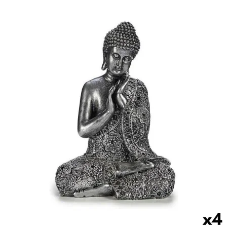 Decorative Figure Buddha Sitting Silver 22 x 33 x 18 cm (4 Units) by Gift Decor, Ornaments - Ref: S3624320, Price: 75,95 €, D...