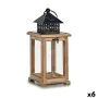 Lanterne Marron Noir Bois Métal 13 x 29 x 13 cm (6 Unités) de Gift Decor, Bougeoirs et chandeliers - Réf : S3624351, Prix : 4...