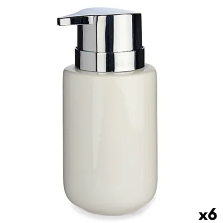 Dispensador de Sabão Branco Prateado Metal Cerâmica 300 ml (6 Unidades) de Berilo, Suportes e dispensadores - Ref: S3624390, ...