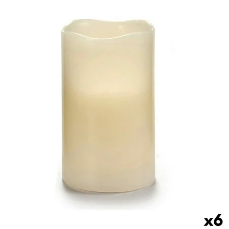 LED Candle Cream 7,5 x 12,5 x 7,5 cm (6 Units) by Gift Decor, Candle Lights - Ref: S3624393, Price: 17,48 €, Discount: %