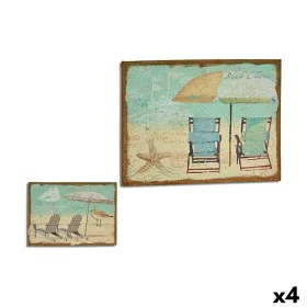 Tela Praia 70 x 3 x 50 cm (4 Unidades) de Gift Decor, Impressões sobre tela - Ref: S3624406, Preço: 43,48 €, Desconto: %