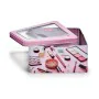 Caja de Almacenaje Maquillaje Rosa Hojalata 18 x 8,5 x 18 cm (18 Unidades) de BigBuy Home, Soportes y dispensadores - Ref: S3...