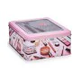 Caja de Almacenaje Maquillaje Rosa Hojalata 18 x 8,5 x 18 cm (18 Unidades) de BigBuy Home, Soportes y dispensadores - Ref: S3...