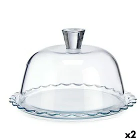 Tartera Petite Patisserie Ondas Transparente Vidrio 26,4 x 15,5 x 26,4 cm (2 Unidades) de Pasabahce, Platos y fuentes - Ref: ...