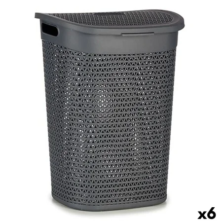 Panier à linge Anthracite Plastique 60 L 43,5 x 57,5 x 34 cm (6 Unités) de Kipit, Corbeilles à linge - Réf : S3624459, Prix :...