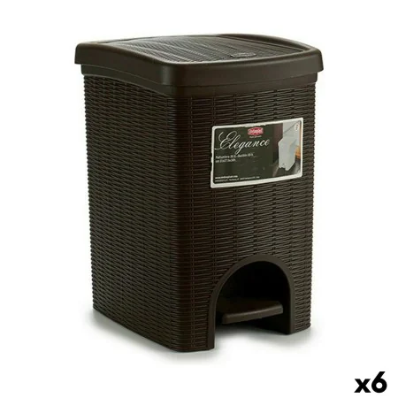 Pedal bin Stefanplast Elegance Brown Plastic 20 L 27,5 x 38,5 x 31 cm (6 Units) by Stefanplast, Waste and recycling - Ref: S3...