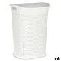 Cesto da Roupa Branco Plástico 60 L 43,5 x 57,5 x 34 cm (6 Unidades) de Kipit, Cestos para fornos rebatíveis - Ref: S3624478,...