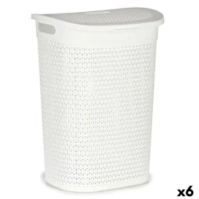 Laundry Basket White Plastic 60 L 43,5 x 57,5 x 34 cm (6 Units) by Kipit, Laundry Baskets - Ref: S3624478, Price: 64,94 €, Di...