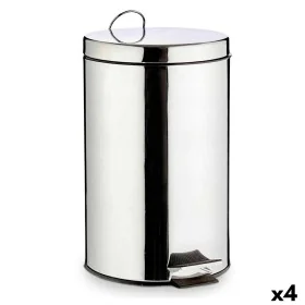 Pedal bin Silver Stainless steel Plastic 12 L (4 Units) by Berilo, Wastebaskets - Ref: S3624483, Price: 55,97 €, Discount: %