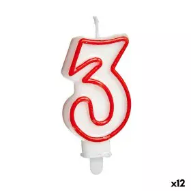 Bougie Anniversaire Numéro 3 (12 Unités) de BigBuy Party, Accessoires de fête - Réf : S3624504, Prix : 7,82 €, Remise : %