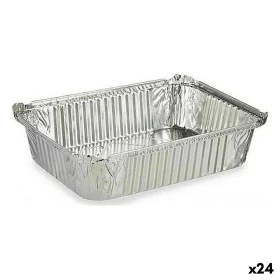 Set di Teglie da Cucina Monouso Con coperchio Alluminio 19 x 6,8 x 25,5 cm (24 Unità) di Kinvara, Stampi usa e getta - Rif: S...