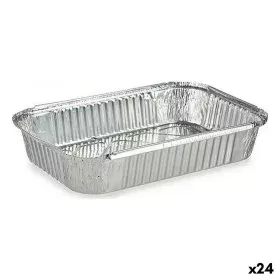 Ensemble de plats pour la cuisine Jetable Avec couvercle Aluminium 21 x 6 x 30,5 cm (24 Unités) de Kinvara, Moules jetables -...