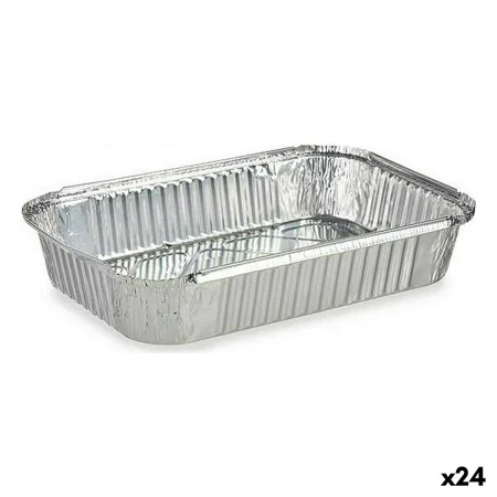 Set of Kitchen Dishes Disposable With lid Aluminium 21 x 6 x 30,5 cm (24 Units) by Kinvara, Disposable moulds - Ref: S3624566...