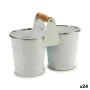 Vaso Doppia Bianco Argentato Legno Zinco 20 x 15 x 10,2 cm (24 Unità) di Ibergarden, Cachepot - Rif: S3624584, Prezzo: 66,57 ...