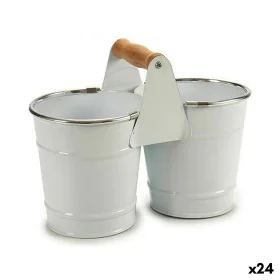 Vaso Doppia Bianco Argentato Legno Zinco 20 x 15 x 10,2 cm (24 Unità) di Ibergarden, Cachepot - Rif: S3624584, Prezzo: 67,91 ...