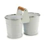 Cache-pot Double Blanc Argenté Bois Zinc 20 x 15 x 10,2 cm (24 Unités) de Ibergarden, Cache-pots - Réf : S3624584, Prix : 67,...