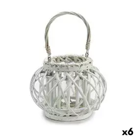 Bougeoir Blanc osier verre 30 x 19 x 25,5 cm (6 Unités) de Gift Decor, Bougeoirs et chandeliers - Réf : S3624602, Prix : 36,0...