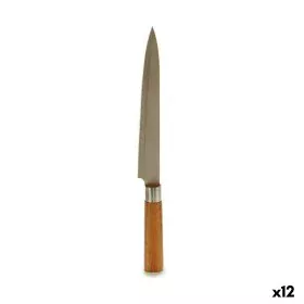 Kitchen Knife 3 x 33,5 x 2,5 cm Silver Brown Stainless steel Bamboo (12 Units) by Kinvara, Chef's Knives - Ref: S3624621, Pri...