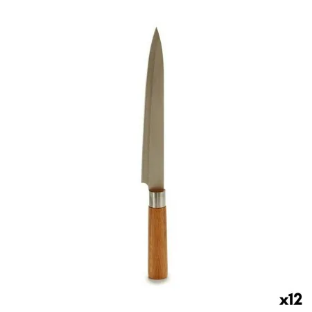 Coltello da Cucina 3 x 33,5 x 2,5 cm Argentato Marrone Acciaio inossidabile Bambù (12 Unità) di Kinvara, Coltelli da Chef - R...