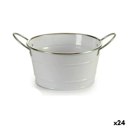 Cache-pot Seau Blanc Argenté Zinc 27,5 x 10,5 x 20 cm (24 Unités) de Ibergarden, Cache-pots - Réf : S3624652, Prix : 52,61 €,...