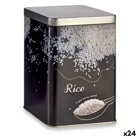 Tin Rice Black Metal 1 L (24 Units) by Kinvara, Food storage - Ref: S3624667, Price: 67,91 €, Discount: %