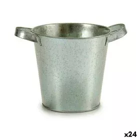 Cache-pot Seau Argenté Zinc 20 x 14 x 16,2 cm (24 Unités) de Ibergarden, Cache-pots - Réf : S3624746, Prix : 39,34 €, Remise : %