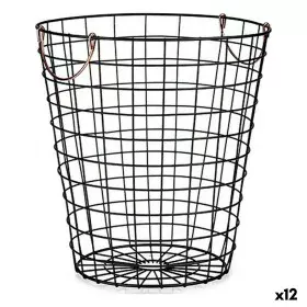 Panier Avec des poignées Noir Acier 30 x 30 x 30 cm (12 Unités) de Kinvara, Boîtes et coffres de rangement - Réf : S3624766, ...