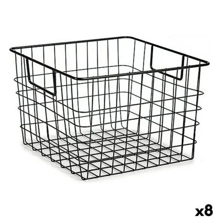 Basket With handles Black Steel 29 x 19,5 x 32 cm (8 Units) by Kinvara, Storage boxes and chests - Ref: S3624771, Price: 69,1...