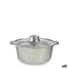 Set di Teglie da Cucina Monouso Pentola Con coperchio Alluminio 25,5 x 22 x 9,5 cm (12 Unità) di Kinvara, Stampi usa e getta ...