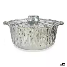 Set de Fuentes de Cocina Aluminio 29 x 26 x 12 cm Desechable Con Tapa Olla (12 Unidades) de Kinvara, Moldes desechables - Ref...