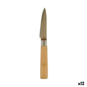 Cuchillo Pelador Plateado Marrón Acero Inoxidable Bambú 22 x 19,5 x 2 cm (12 Unidades) de Kinvara, Cuchillos para pelar - Ref...