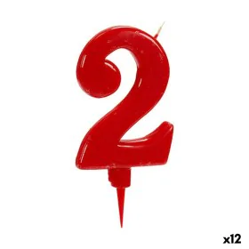 Candela Compleanno Rosso Numeri 2 (12 Unità) di BigBuy Party, Articoli per feste - Rif: S3624800, Prezzo: 13,43 €, Sconto: %