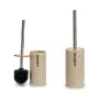 Brosse de salle de wc Beige Argenté Métal Résine Bambou 9,6 x 37,5 x 9,6 cm (6 Unités) de Berilo, Accessoires pour wc - Réf :...