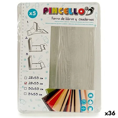 Adhesive Book Cover Transparent Plastic 29 x 53 cm (36 Units) by Pincello, Book protectors - Ref: S3624885, Price: 48,11 €, D...