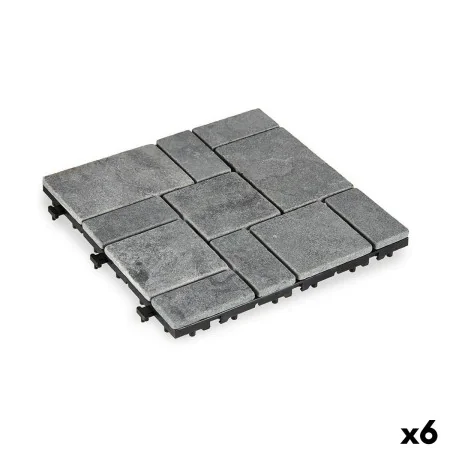 Baldosa Encajable Gris Piedra Plástico 30 x 2,8 x 30 cm (6 Unidades) de Ibergarden, Suelos - Ref: S3624968, Precio: 36,00 €, ...