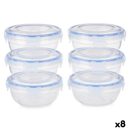 Set de Fiambreras Hermético Azul Transparente Plástico 800 ml 15,5 x 7,5 x 15,5 cm (8 Unidades) de Leknes, Almacenamiento de ...