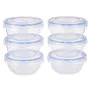 Set de Fiambreras Hermético Azul Transparente Plástico 800 ml 15,5 x 7,5 x 15,5 cm (8 Unidades) de Leknes, Almacenamiento de ...