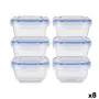 Conjunto de Lancheiras Hermético Azul Transparente Plástico 900 ml 14,5 x 8,5 x 14,5 cm (8 Unidades) de Leknes, Armazenamento...