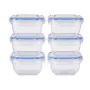 Conjunto de Lancheiras Hermético Azul Transparente Plástico 900 ml 14,5 x 8,5 x 14,5 cm (8 Unidades) de Leknes, Armazenamento...